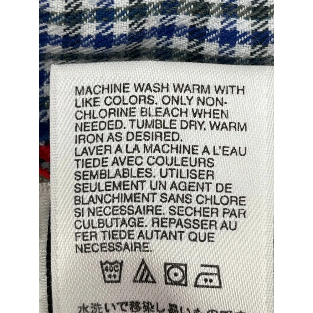 The North Face Mens Blue Gingham Plaid Long Sleeve Button Down Shirt M Vented